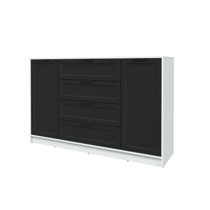 Тумба Тренд КТ-Т160 (Белый ЛДСП/ Черный ЛМДФ) Ш1600 В1020 Г451